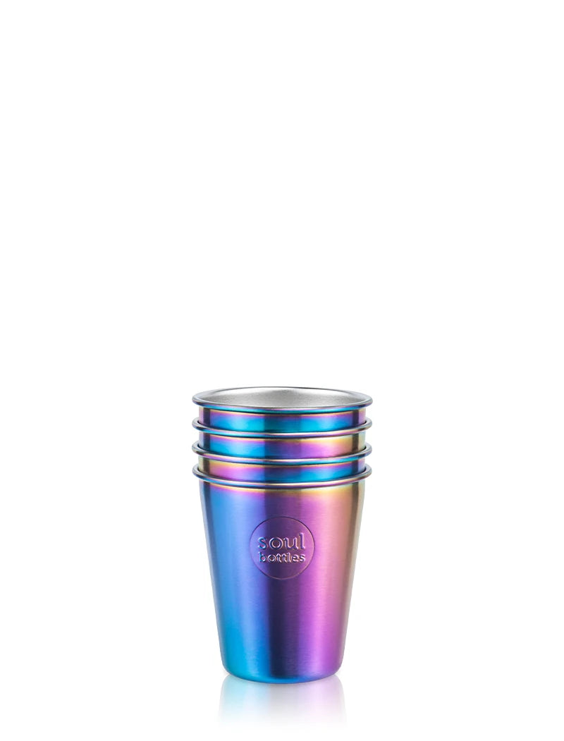 soulcup • 4er Pack Trinkbecher aus Edelstahl 300ml utopia