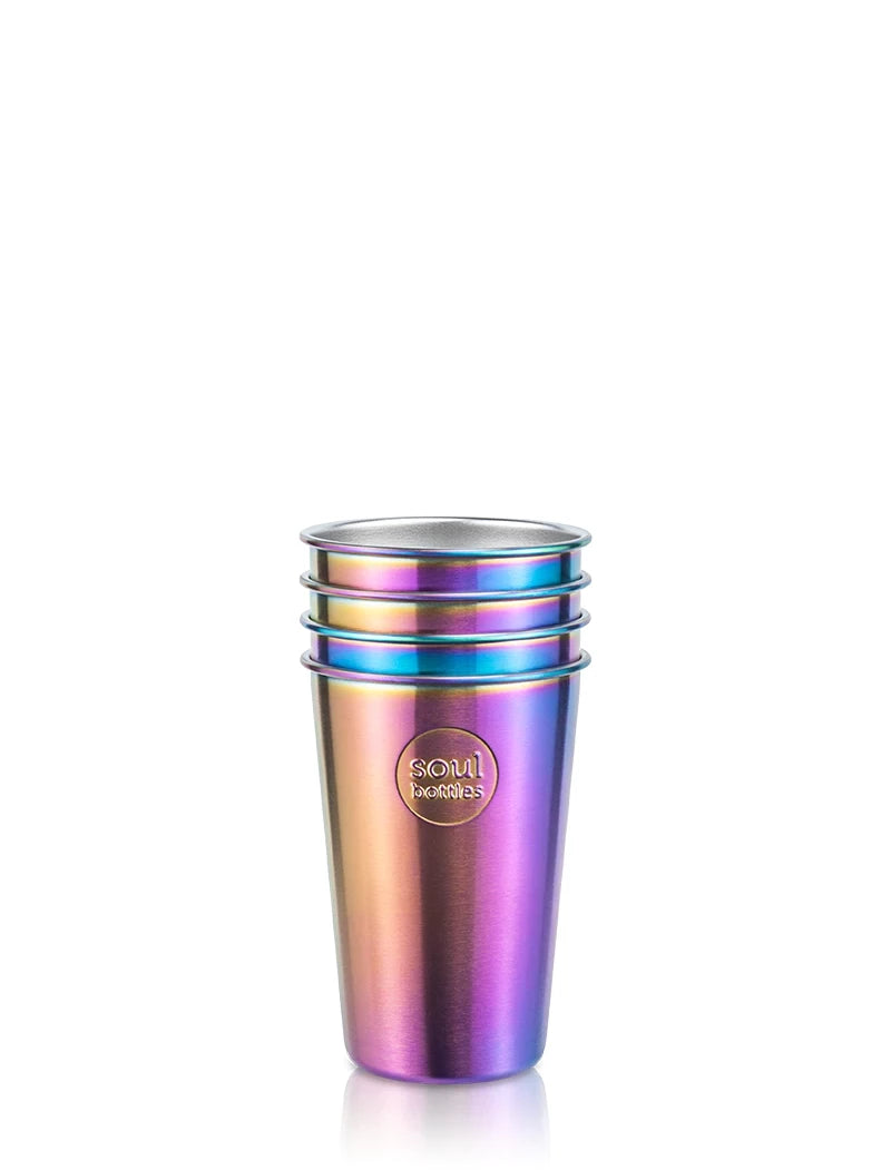 soulcup • 4er Pack Trinkbecher aus Edelstahl 400ml utopia