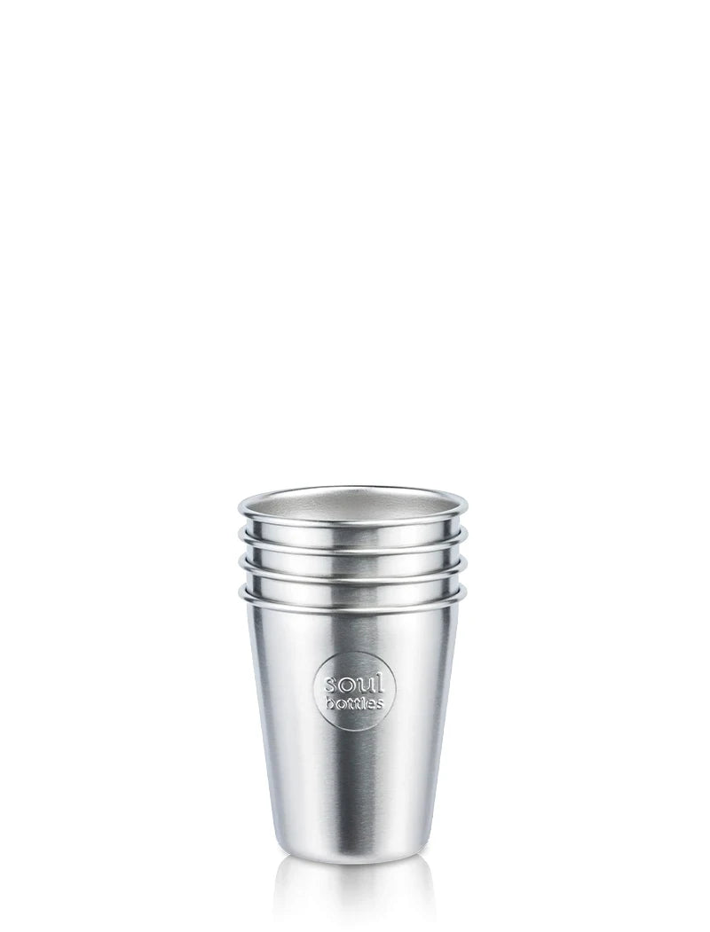 soulcup • 4er Pack Trinkbecher aus Edelstahl 300ml plain