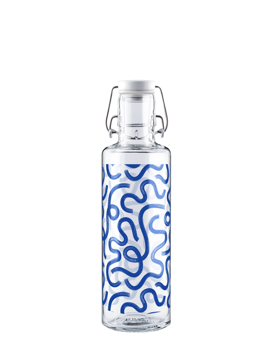 soulbottle • Trinkflasche aus Glas 600ml loopy waves